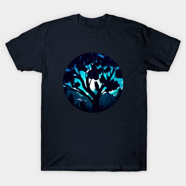 Owl at night T-Shirt by Prok_Art